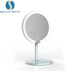 Foldable Smart Beauty Rechargeable LED Lighted Dimmable Touch Rotating Standing Makeup Mirror