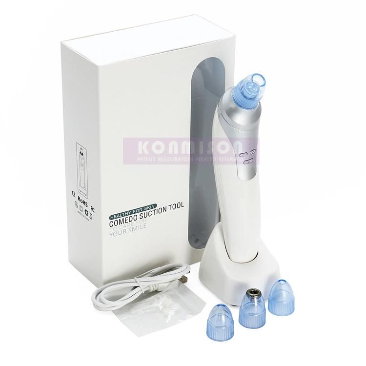 OEM CE Approved Rechargeable Four Suction Heads Dermabrasion Vacuum Pore Cleaner Blackhead Remover Machine