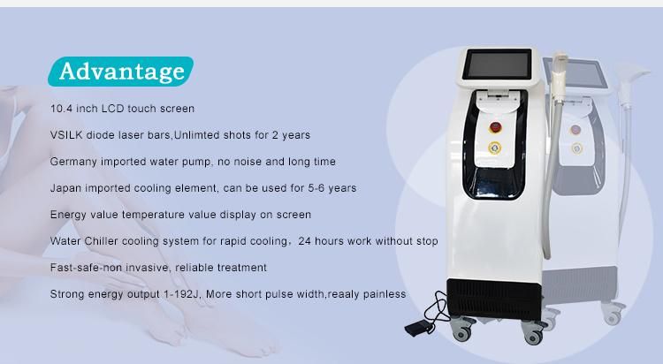 1800/2400W Permanent Hair Removal by Laser 808/755/1064nm