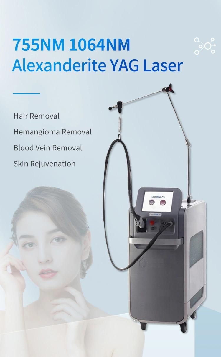 Alexandrite Laser ND YAG Laser Hair Removal Machine Gentle Max PRO Long Pulse Laser 1064 755nm Hair Removal Machine