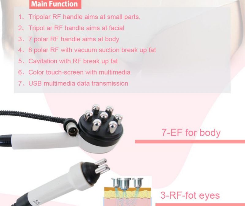 Cavitation Multipolar Radio Frequency Beauty Slimming Ultrasonic Machine (RF5.6)