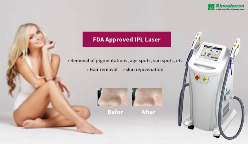 2 Handles IPL Laser Hair Removal Machine for Skin Care Skin Rejuvenation Mutifunction Attract Clients for New Open Clinic