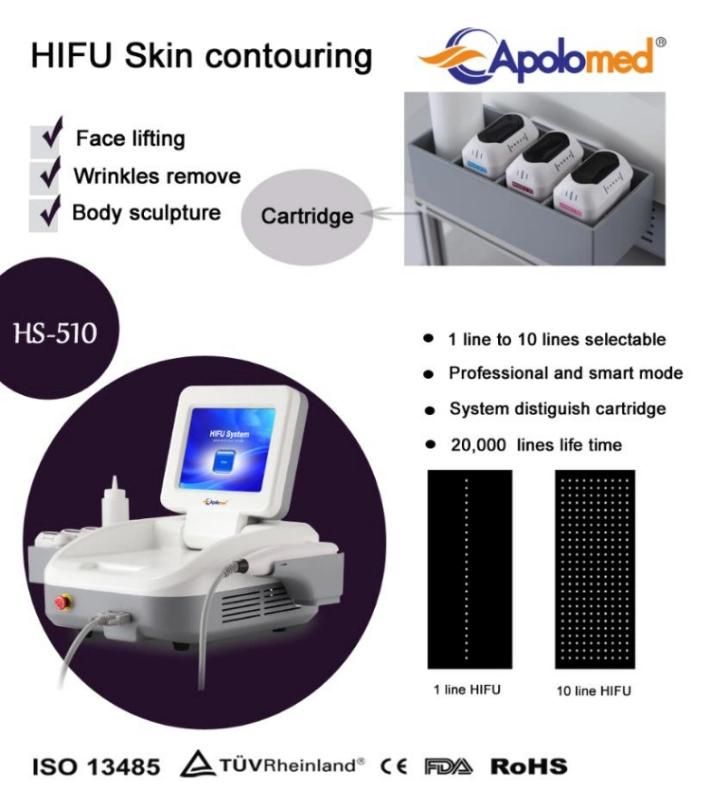 4MHz Ultrasound Hifu Machine for Face Lifting with Multi Cartridge