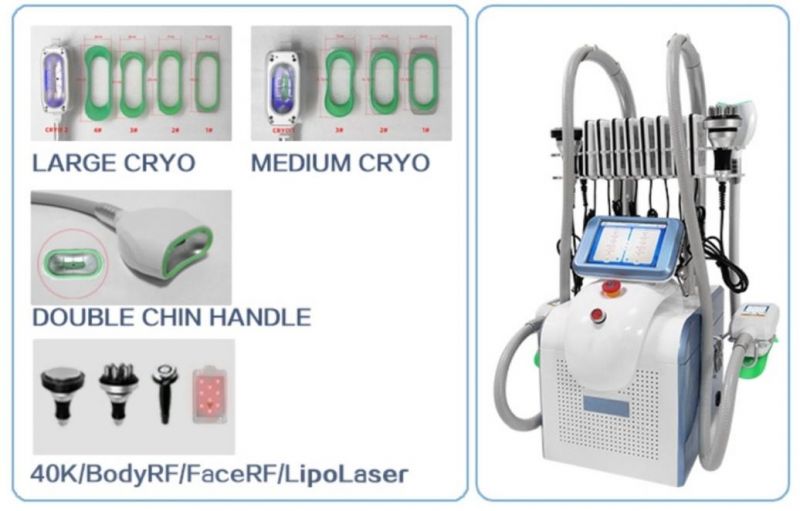 3 Cryo Handles RF Ultrasound Cavitation Cryolipolysis Weight Loss Cryotherapy Beauty Machine