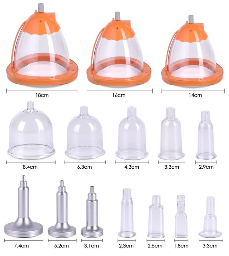 18cm XL Cups Small Host Strong Suction Vacuum Cupping Therapy Scraping Breast Enlarging Enhancement Machine