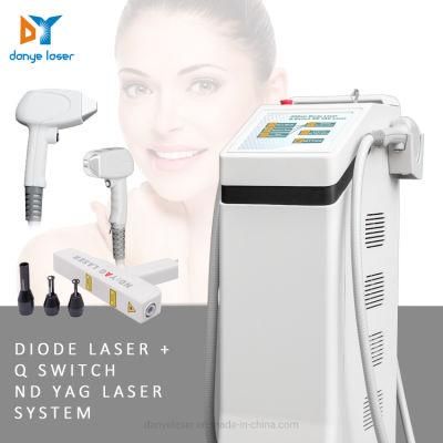 2 in 1 Professional Gentle ND YAG Laser 1064 532 1320 Tattoo Removal 808nm Hair Removal Diode Laser