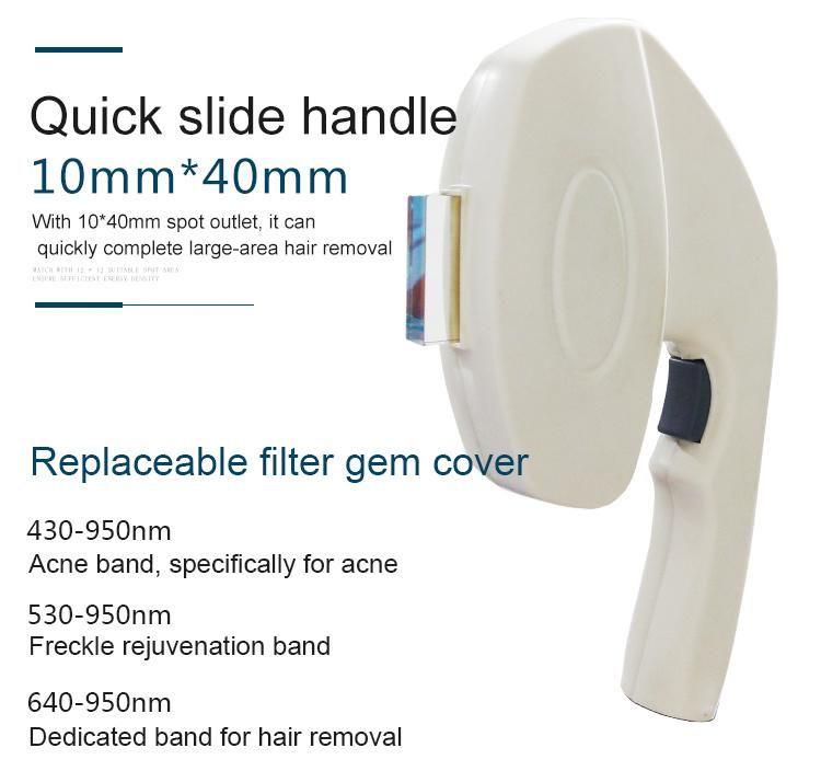 Salon Hospital IPL Shr Equipment with Two Handles Multifunctional Laser Machine Hair Removal Skin