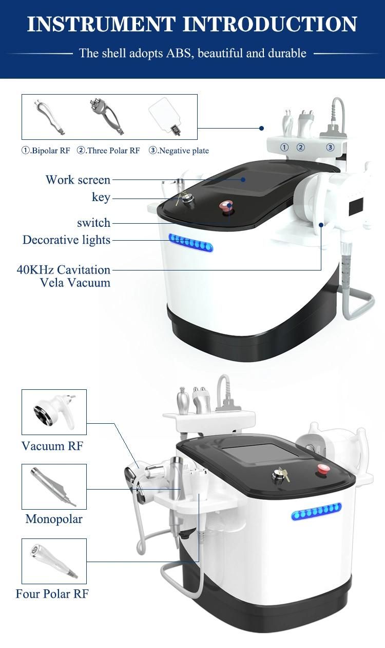 Vela Vacuum RF 40kHz Cavitation Beauty Equipment for Body Shaping Skin Firming Face Lifting Radio Frequency Skin Care Device V49