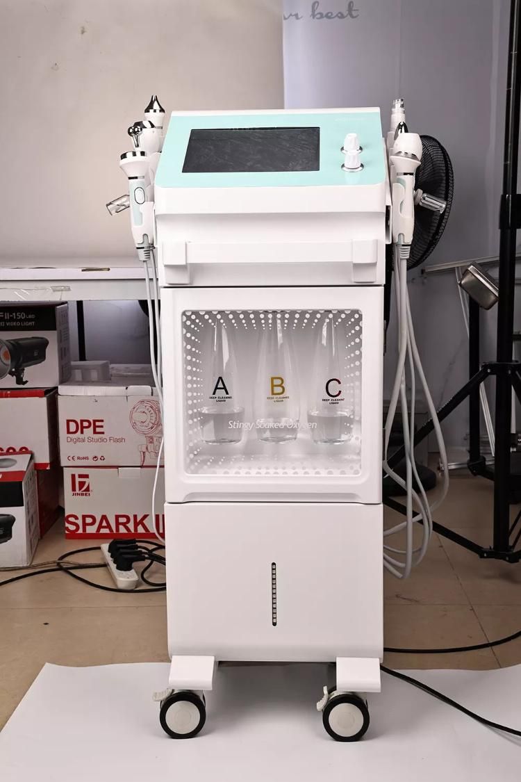 Customized OEM Unique Artistic Appearance Oxygen Facial Beauty Hydrafacial Machine with 8 Handles