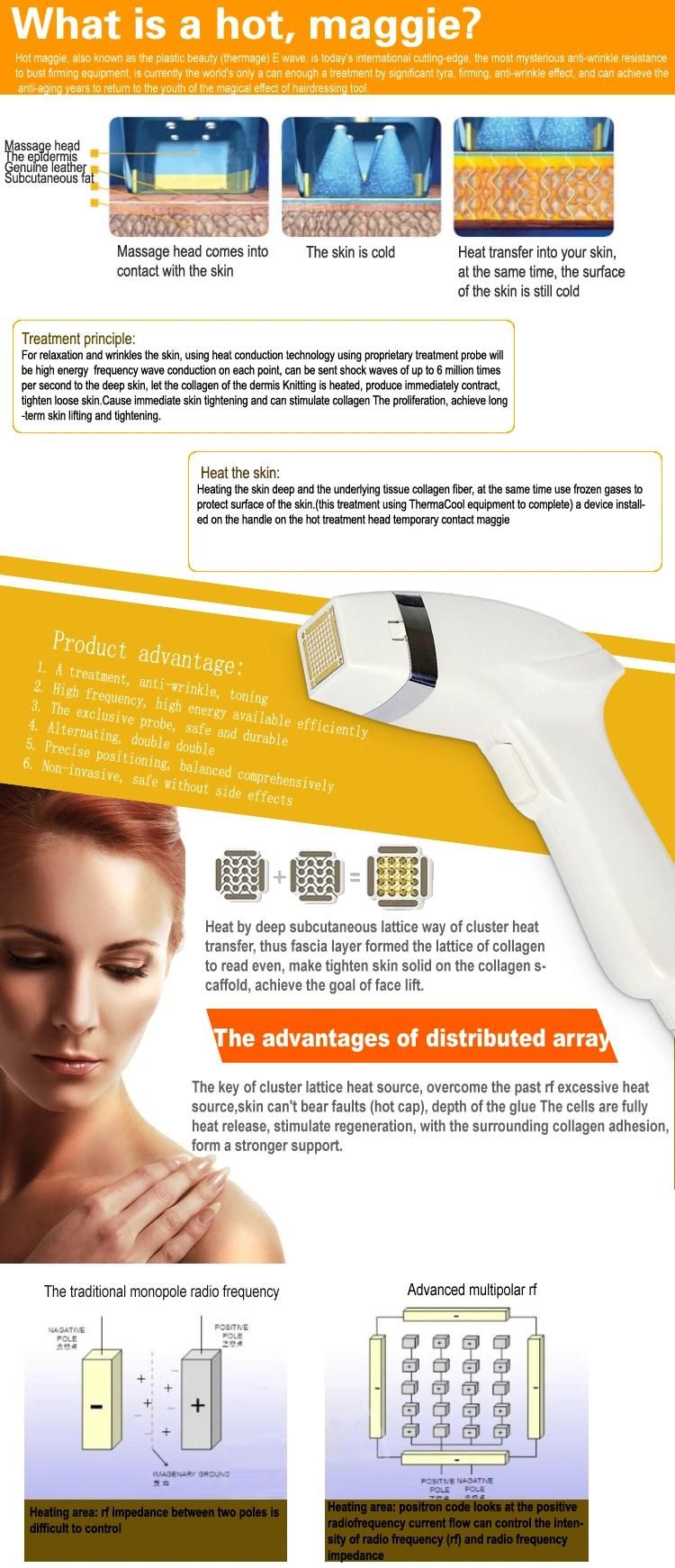 Skin Rejuvenation Fractional Microneedles RF Thermagic Machine for Face