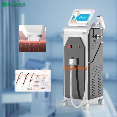 Newest Permanent Diode Laser Hair Removal Machine 808nm 1064nm Diode Laser 3 Wavelength Skin Rejuvenation Medical Equipment