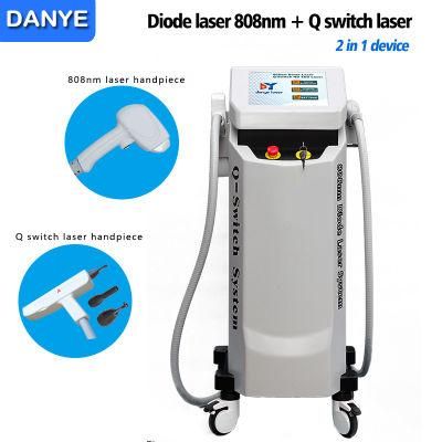 Q Switched ND YAG Laser 1064nm 755nm 808nm Diode Laser Multi Function Hair Removal Tattoo Removal Machine