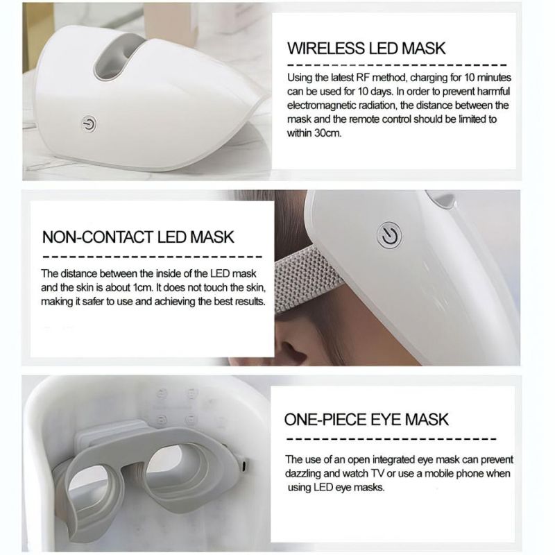 Newowo Custom 3 Colors 120 LED Beads Face Skin Recovery Therapy Device Facial Beauty Mask with Remote for Personal Care Home Use