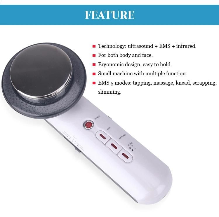 Handheld 3 in 1 Photon Ultrasonic Body Massager EMS Slimming Machine