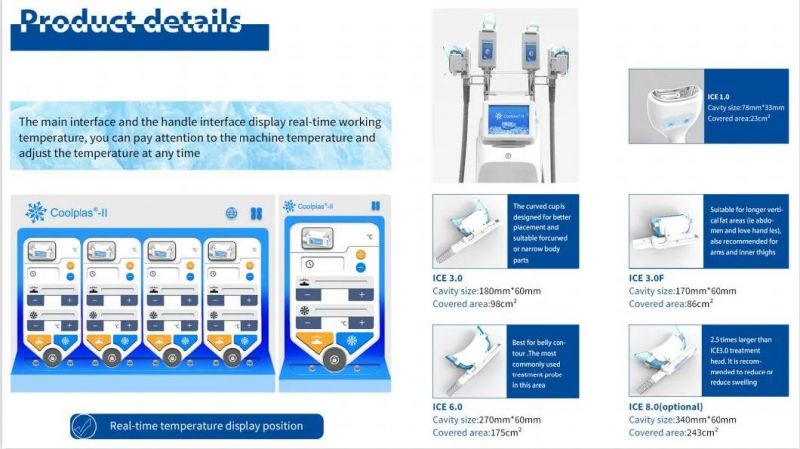 Top Quality Cryo Cryolipolysis Machine 4 Handles Coolplas Machine with Double Chin Treatment for Fat Losing