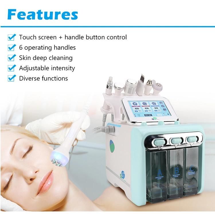 6 in 1 Hydrofacial Machine Oxygen Facial Skin Water Peel Microdermabrasion Machine for Beauty