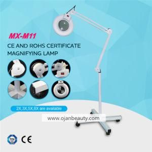 Vertical 5X Magnifying Lamp for Salon Use with Wheels