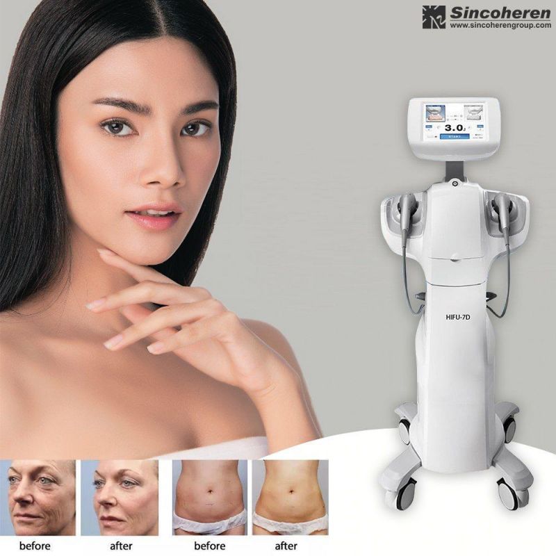 7D Hifu with 7 Cartridges 11 Lines Body and Face Lifting Skin Tightening Wrinkle Removal Body Contouring Machine