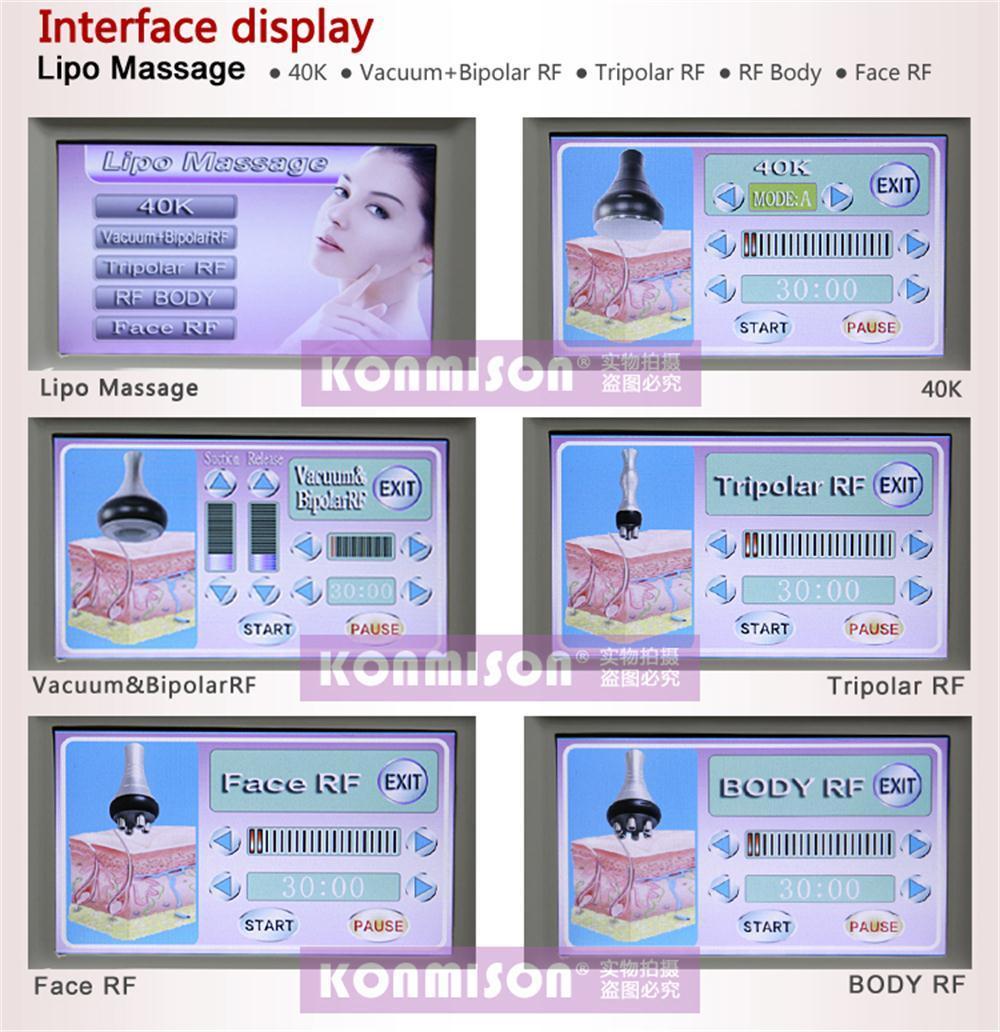 2022 New 5 in 1 Multifunctional Cavitation Bipolar RF Lifting Vacuum Slimming Machine