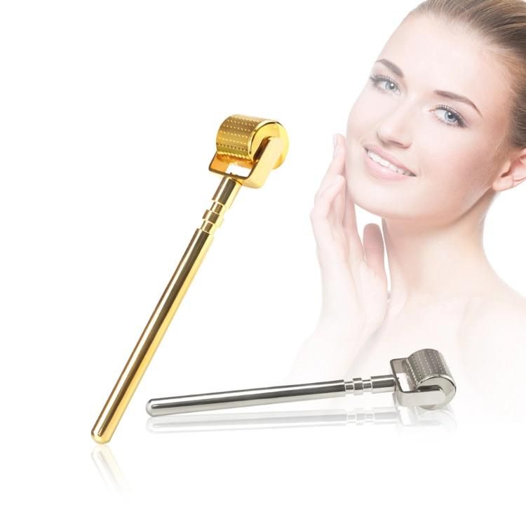 Seamless Metal Derma Roller 0.2mm 0.3mm High Quality Gold Face Acne Scar Micro Needling Derma Roller