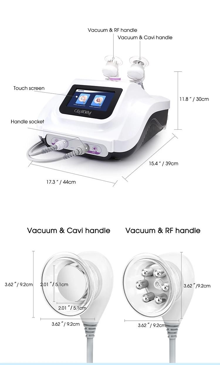 Customized Special Design Vacuum 40K Cavitation 3.0 Whole Body Slimming Machine with 2 Handles