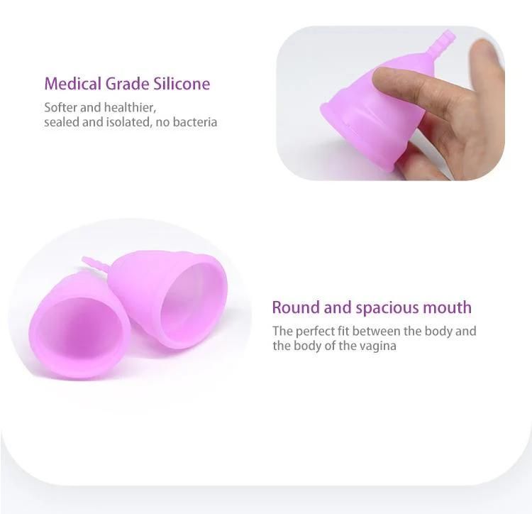 Factory Wholesale Price Medical Silicone Menstrual Cup Safety Feminine OEM Feminine Period Medical Silicone Soft Reusable Packaging Cup