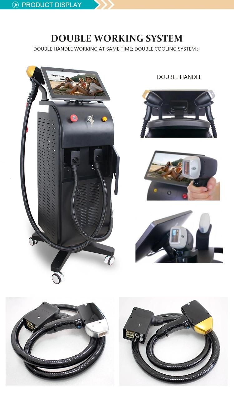 4K 15.6inch Screen Diode Laser Hair Removal 755 808 1064nm Soprano Titanium for Beauty Salon