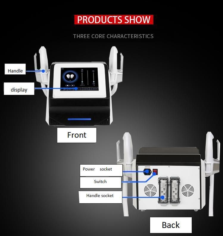 Portable EMS Body Sculpting Shaping Machine 2022 Sinco Emslim RF Neo Muscle Stimulator Device 4 Handles 7 Tesla Fatness