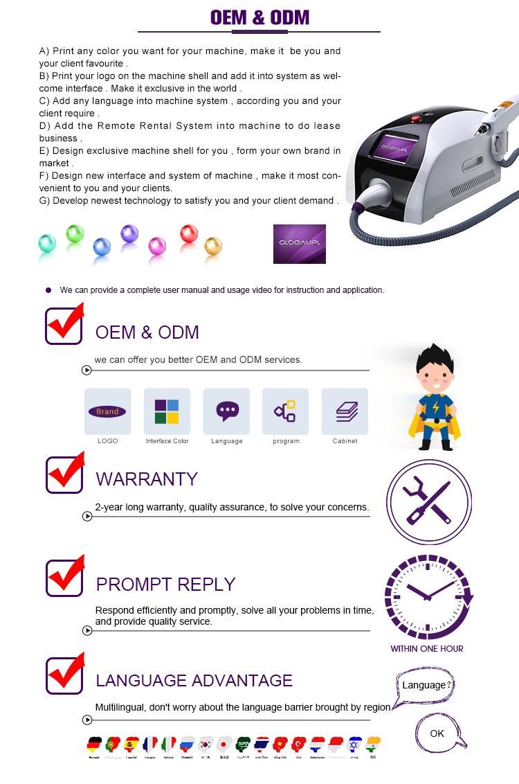 1064nm Laser Tattoo Removal Skin Care ND YAG Laser System