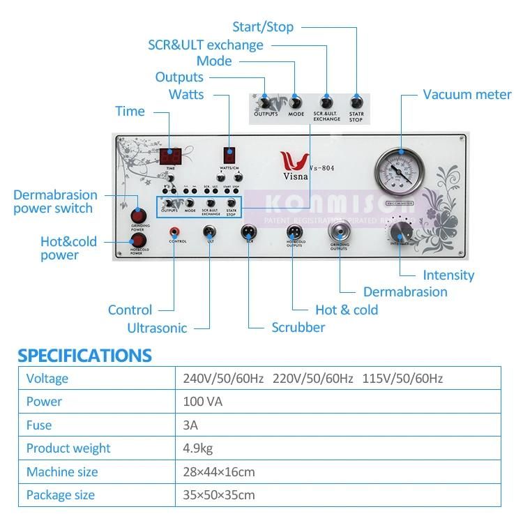 Ultrasonic Skin Scrubber Cold and Hot Treatment Beauty Equipment