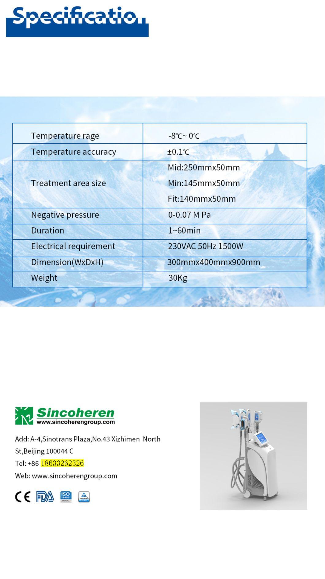 Consultant Dr. 2021 Sincoheren Newest Coolplas 4 Cryo Handles Double Chin Cryolipolysis 360 Fat Freezing Body Sculpting Slimming Cryotherapy