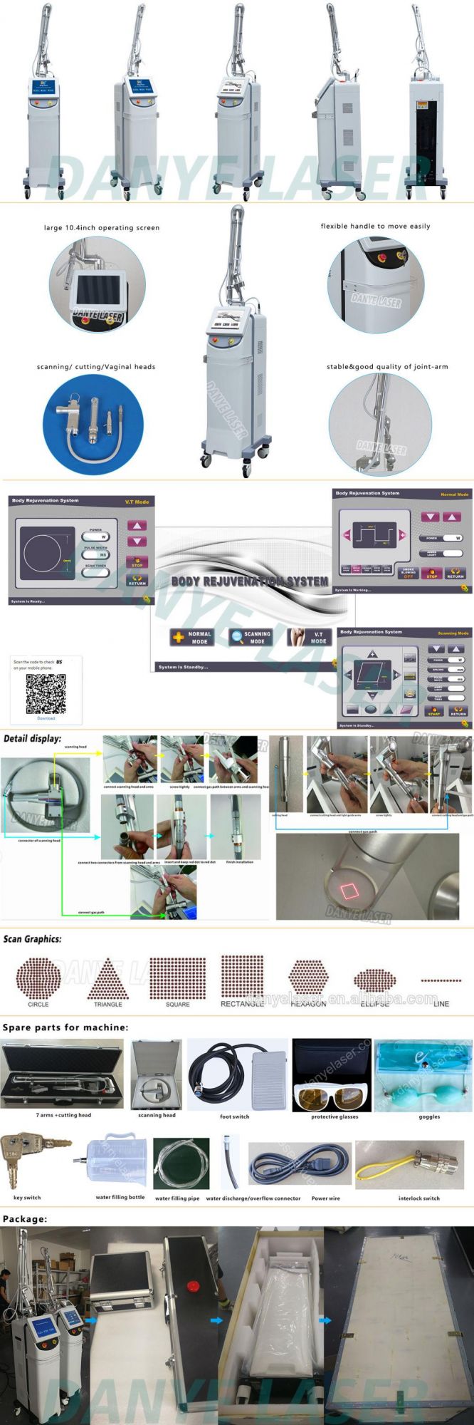 High Quality CO2 RF Metal Laser Tube Fractional CO2 Laser Vaginal Tightening and Rejuvenation Machine