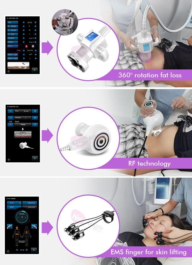 3 in 1 Multifunctional 360 Degree Fat Loss RF Technology Machine Vacuum Cavitation System