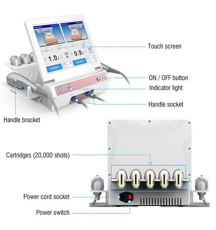 Portable Two-Handle Dual Control 7D Hifu Machine