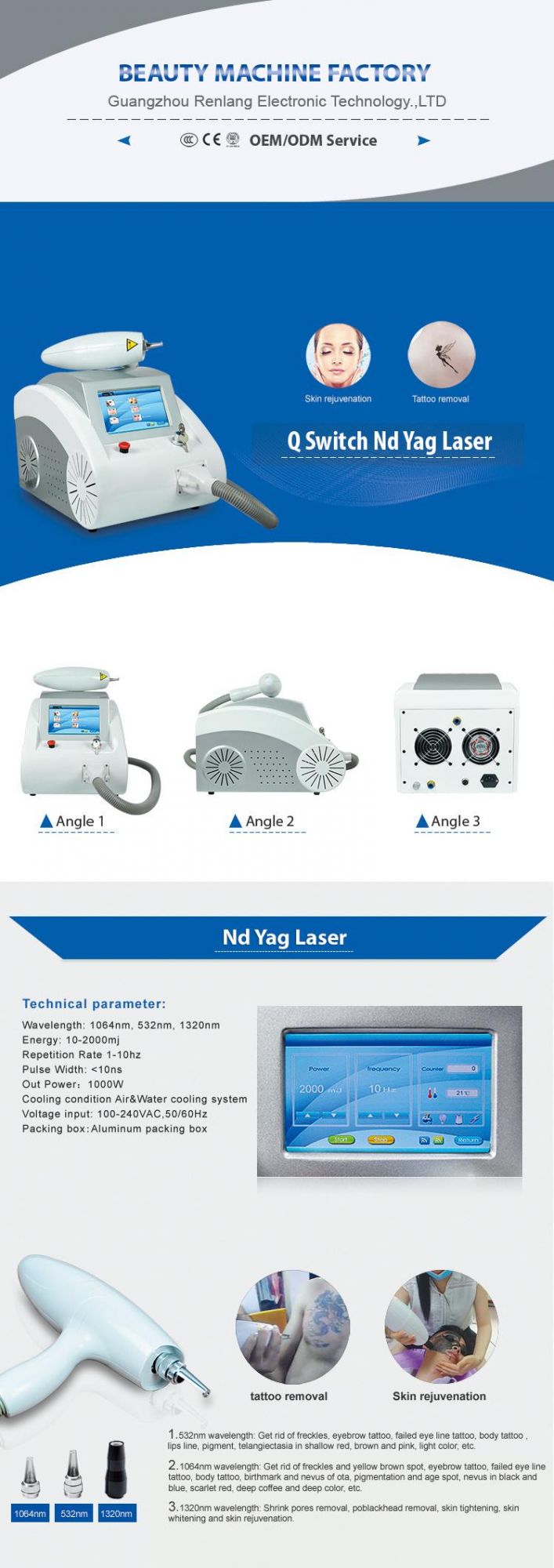 Wholesale Q Switch ND YAG Laser Equipment for Tattoo Removal