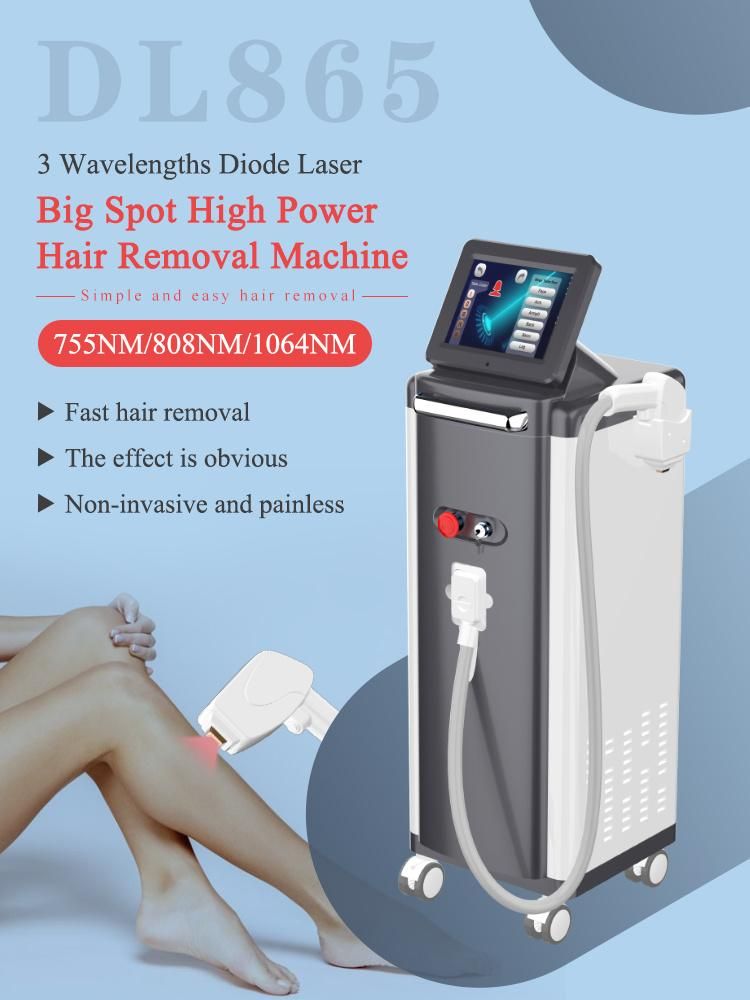 Triple Wavelengths Hair Removal Equipment 2000W Diode Laser Dl865