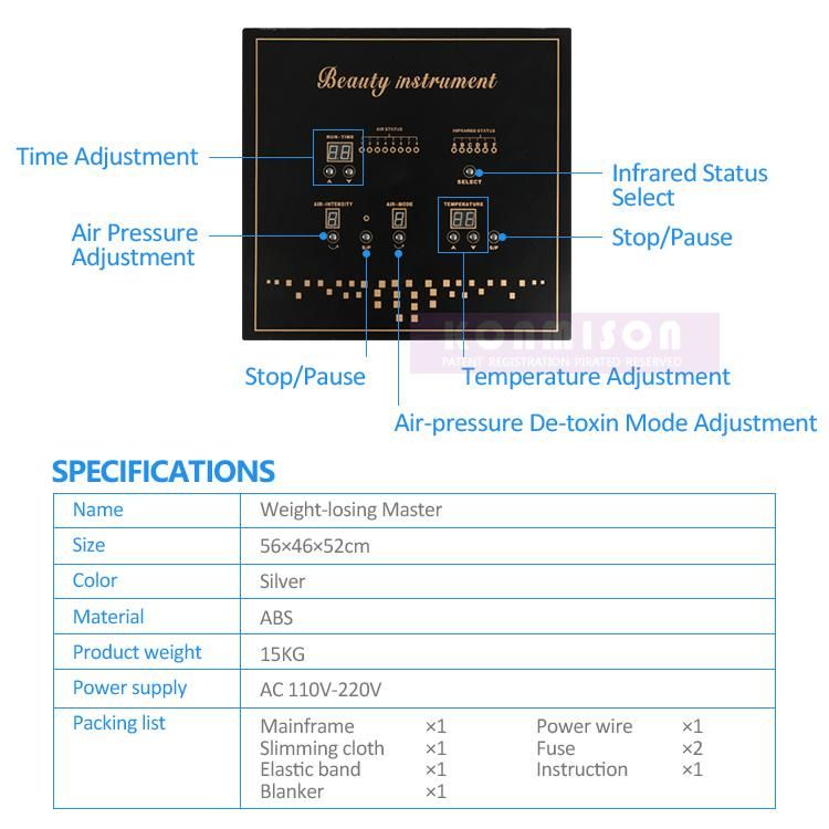 Professional Desktop Far Infrared Pressotherapy Slimming Machine