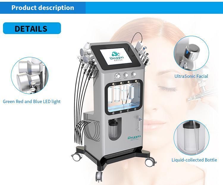 Stationary Multi-Function 9in1 Hydra Dermabrasion Salon Beauty Machine with Affordable Price