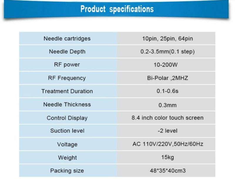 Wrinkle Removal, Scar Removal and Skin Rejuvenation RF Microneedles Machine