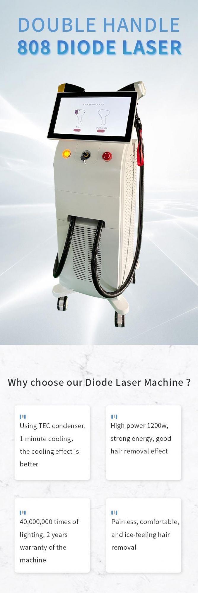 Good Result Medical Equipment Hair Removal 808nm Diode Laser Machine