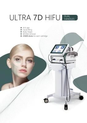 High Intensity Focused Ultrasound Hifu Facial Lifting Anti-Wrinkle Machine Hifu 7D 4D 5D 3D Hifu Device