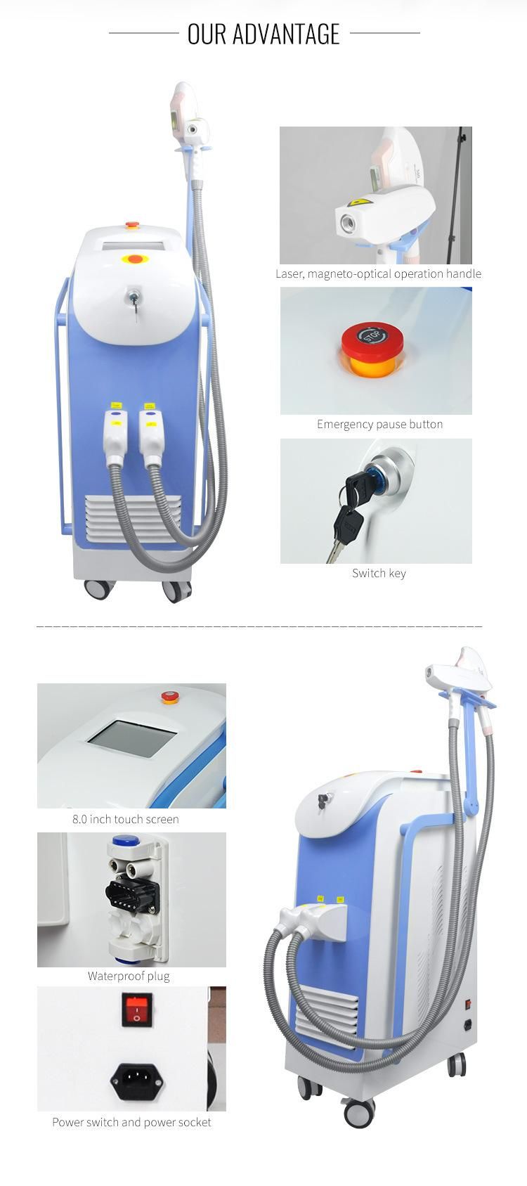 Laser Elight IPL RF IPL Shr E-Light Hair Removal Equipment