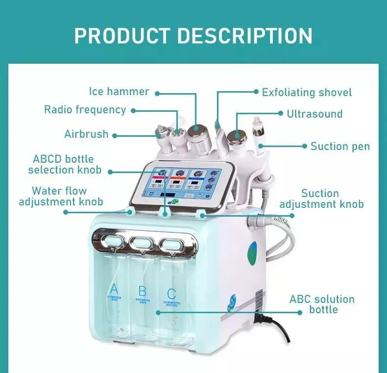 Skin Deep Cleansing Water Aqua Jet Peel 6 in 1 Hydrogen Oxygen Facial Machine
