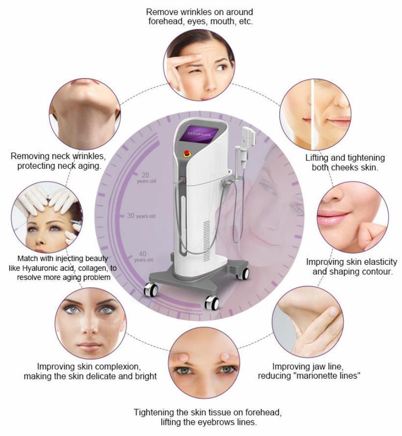 5 Cartridges for Different Depths of The Skin Vertical Hifu Machine