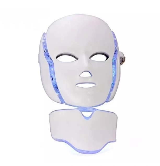 Beauty 7 Color LED Facial Mask Photon Light Skin Rejuvenation Therapy Facial Skin Care LED Light Mask with Neck