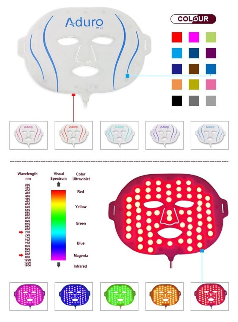 Aduro Home Use 7 Colors LED Light Therapy Mask Flexible Silicone LED Full Face Mask