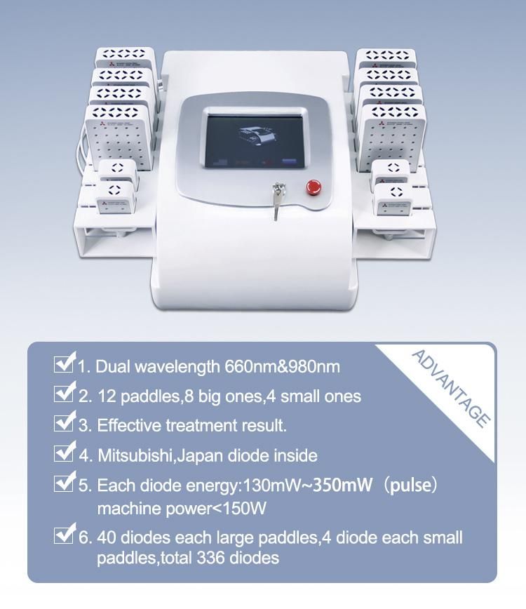 Home Slimmer Portable Laser Shape System Red Light Mitsubishi Diode Lipo Laser Treatment Body Slimming Machine