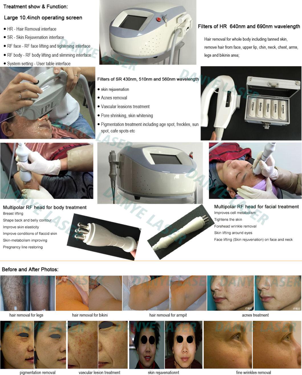 Portable Home IPL Elight Hair Removal and RF Wrinkle Removal 2 in 1 Mulifunctional Beauty Salon Equipment