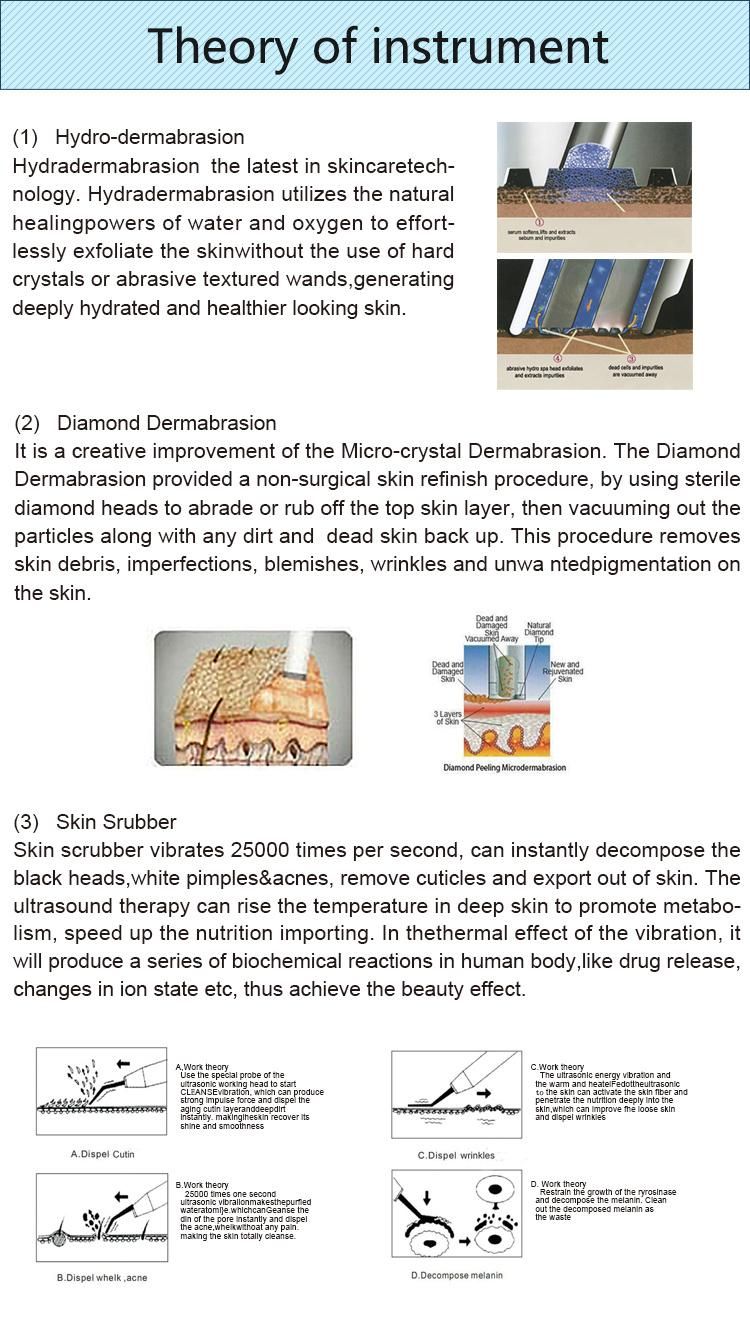 Factory Price Diamond Peel Machine Anti Aging Facial Lifting Scar Removal Hydro Microdermabrasion Equipment for Salon Beauty Use SPA608