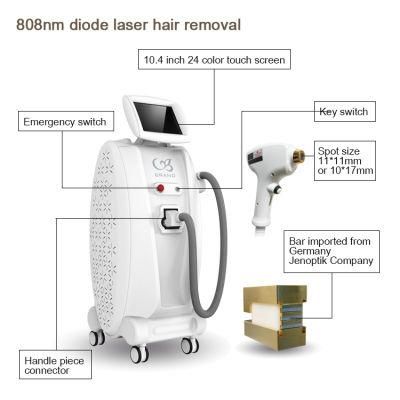 High Efficiency 755/808/1064 Three Waves Diode Laser Hair Removal Machine with CE